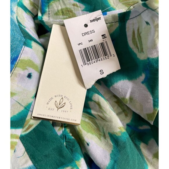 Angels Forever Young Green Floral Midi Dress Womens Size Small - Picture 8 of 11